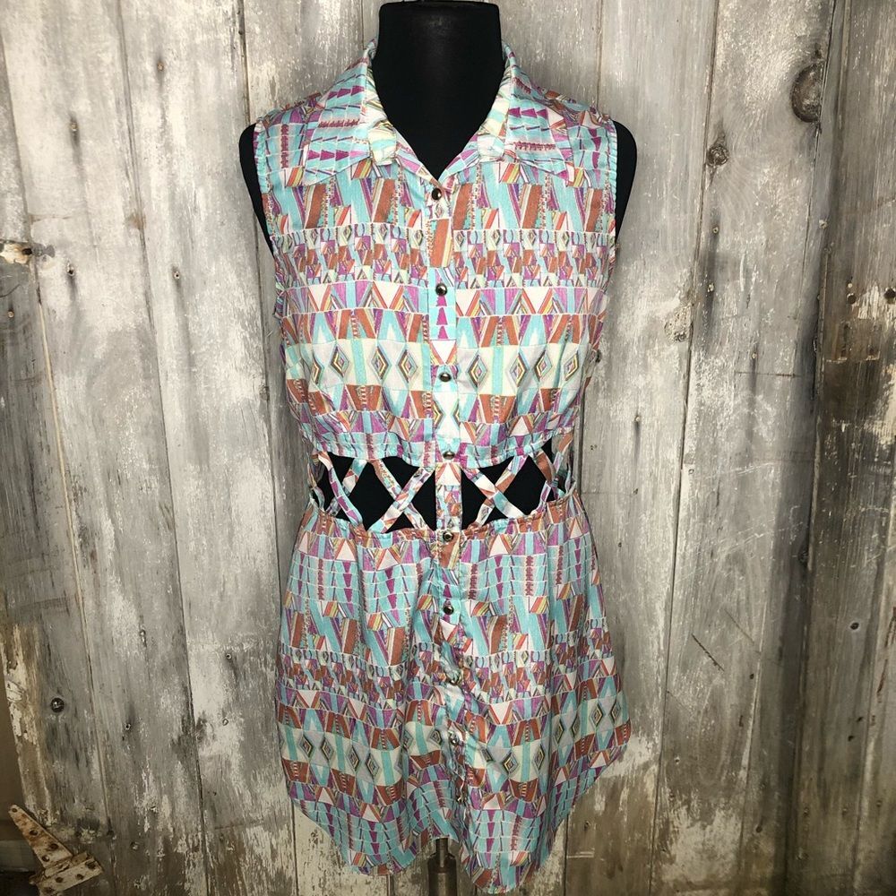 DO+BE Tribal Dress with Sectional Split